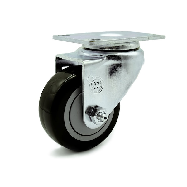 3 Inch Black Polyurethane Wheel Swivel Top Plate Caster